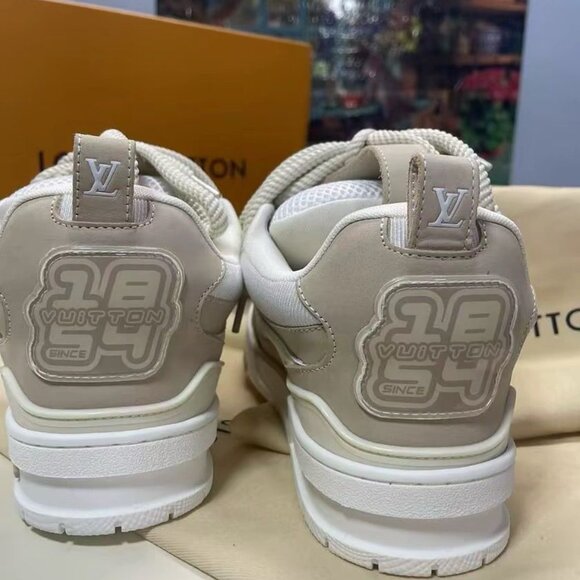 LOUIS VUITTON Skate Round Toe Lace-Up Women's White Brown - Picture 4 of 5